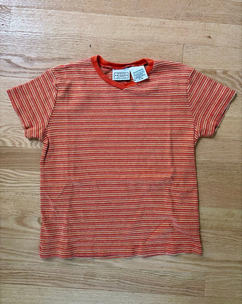 Arizona striped Y2K 90s vintage baby tee t shirt medium M orange